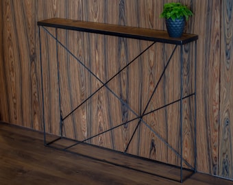 Console Table, Entrance Table, Entryway Table, Narrow Table, Oak Console Table, Modern, Industrial, Minimalistic, Walnut