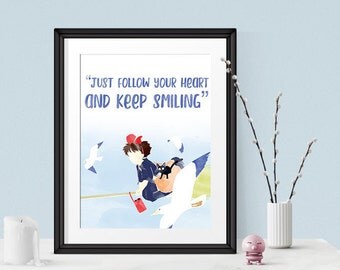 Kiki's Delivery Service Art Print, Studio Ghibli Art, Studio Ghibli Quote, Anime Quote, Studio Ghibli Decor, Ghibli Gift, Anime Fan Gift