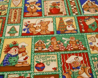 Apples & Gingerbread Christmas Fabric