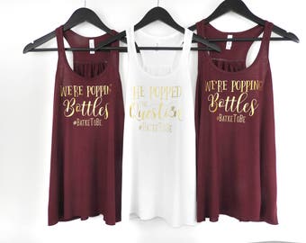 We're Popping Bottles Tank Top, Custom Wedding Hashtag Top, We're Popping Bottles Shirt, Bachelorette Party Shirts, Custom Bachelorette Top