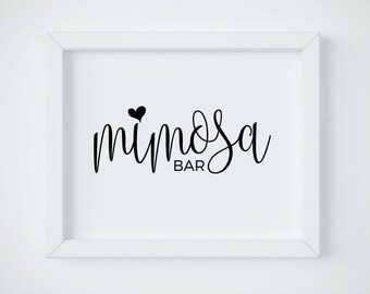 Mimosa Bar Sign, Bubbly Bar Sign, Mimosa Bar Printable, Wedding Drink Sign, Bridal Shower Mimosa Bar Sign, Wedding Sign, Wedding Signage PDF
