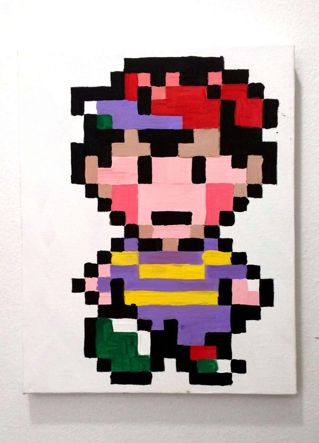 Ness Pixel Art Painting 8-bit Earthbound