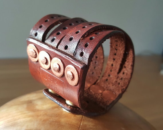 Leather Bracelet, Steampunk Accessories, Accessories, Leather Cuff, Custom Made Leather, Cuff Bracelet, Brown Leather Cuff, Handmade Cuff by JackPatchDesigns steampunk buy now online