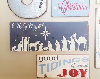 Oh Holy Night Nativity Vinyl Stencil