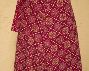 Purple Block Print Wrap Skirt India Cotton Skirt Boho Skirt 70s Style Bohemian Skirt Indian Wrap Skirt Kalamkari Skirt Ethnic Hippie Skirt