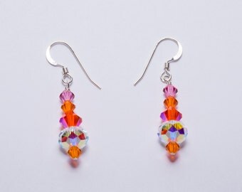Orange Swarovski Earrings