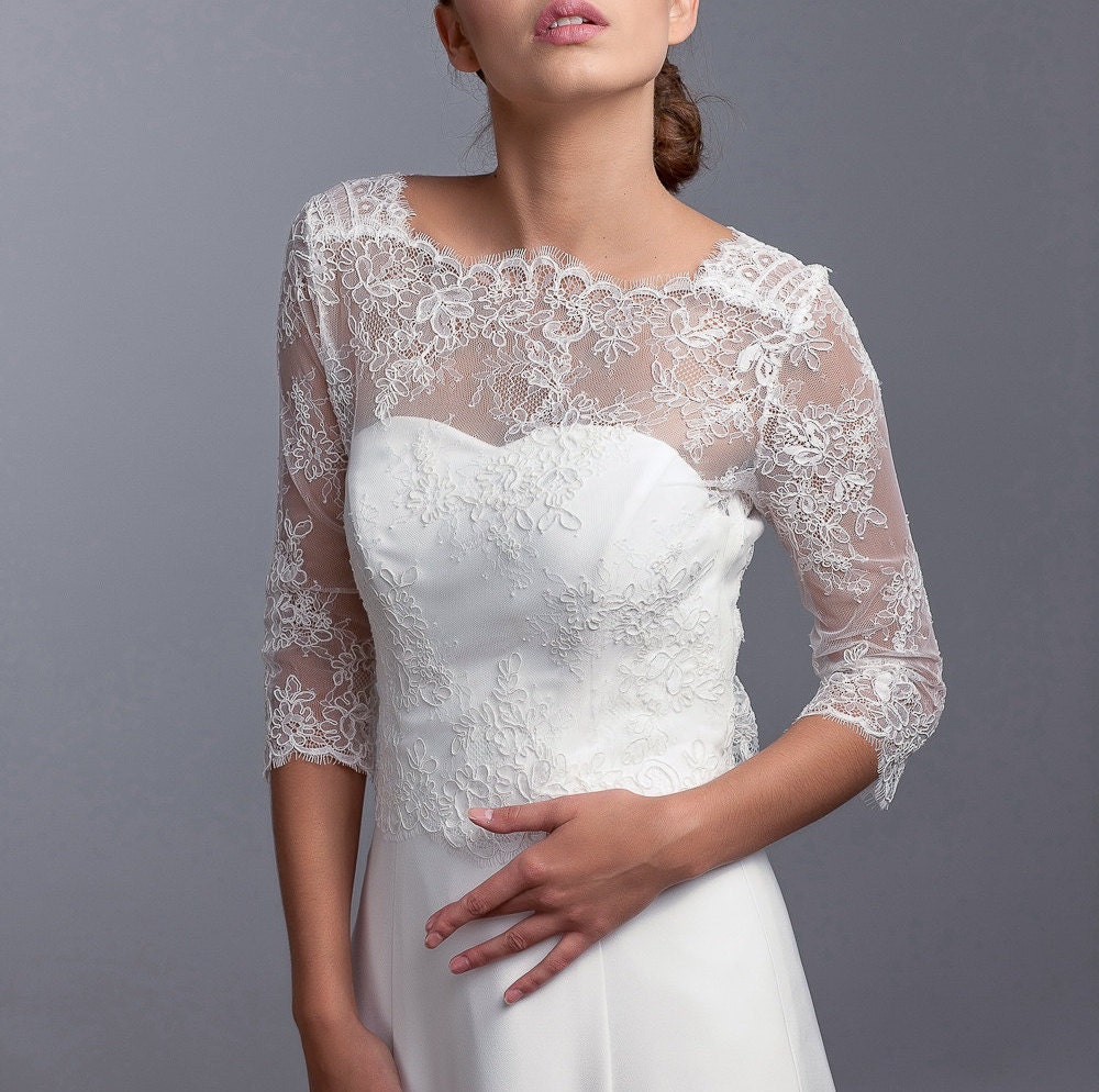 long sleeve lace bridal top