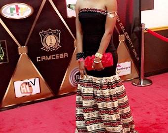 Cheap and gorgeous African stretchy bridesmaids dress floor length