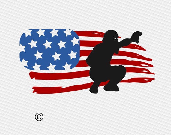Download American flag baseball boy SVG Clipart Cut Files Silhouette