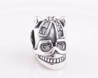 silver charms Authentic Sterling silver charm Skull beads perfect fit for pandora and troll or european bracelets