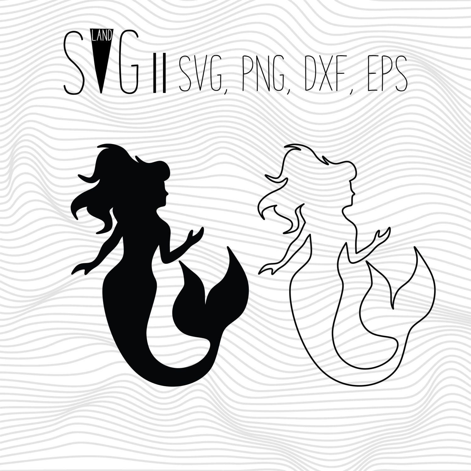 Mermaid Svg Files Mermaid silhouette Svg Stencils Mermaid
