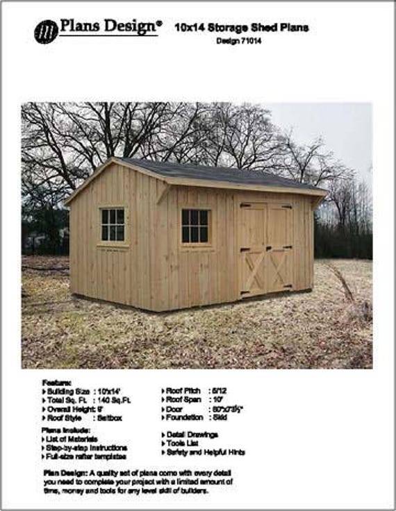 14' x 14' gable shed plans, how to build it yourself #