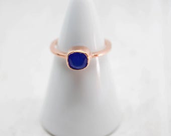 Chalcedony blue - size 52 ring Rosegolden