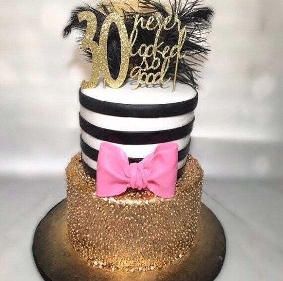 Items similar to Gold- 30th Birthday Cake topper- 30 never ...