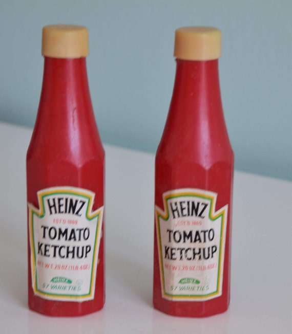 Vintage Heinz Tomato Ketchup Bottle Salt and Pepper Shakers