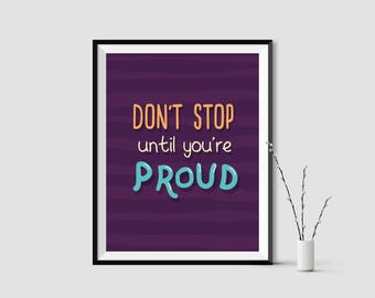 Typography quotes, decor, never give up, inspiring quotes, motivational,positive posters,optimistic prints,purple, 8X10 inches,life quotes