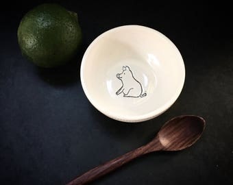Salt cellar in black and white "Lucky Pig"
