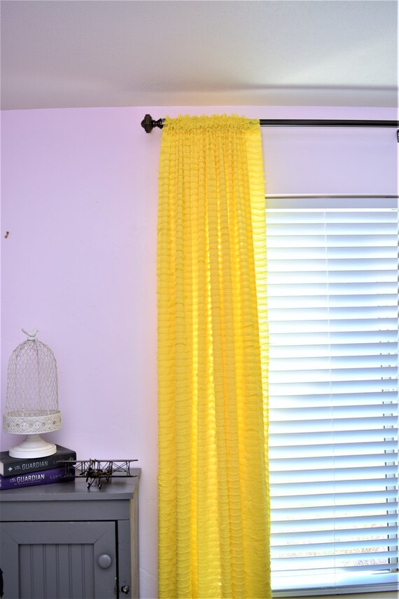 Items similar to Yellow Curtain Panel Window Treatment 84 Inch