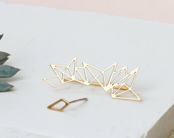 Distortion Ear Climbers, Cutout Earrings, Laser Cut Earrings, Abstract Jewelry, Ear Crawlers, Ear Sweep, Climbing Earrings