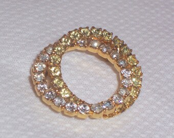 Vintage Rhinestone Circle Pin or Brooch