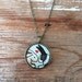 Reserved for Tymree - Bunny Love Necklace - Original Watercolor Art Hand Painted Necklace Pendant, Valentines Day
