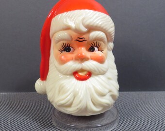 Kitschy Musical Santa Vintage 1970s Rotating Santa Head Jingle Bells Music Box