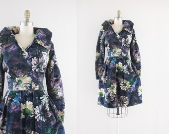 S A L E 1960's watercolor velvet dress