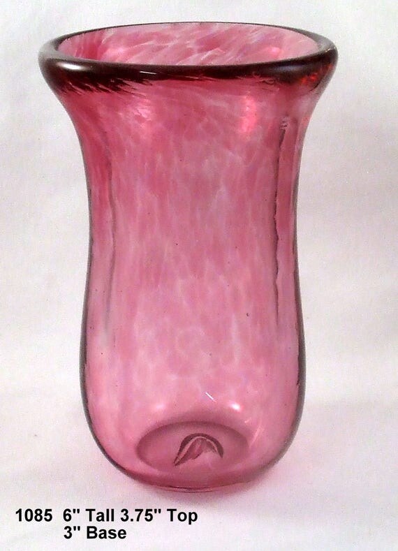 Pink Hand Blown Glass Vase