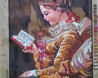 Collection D'Art Tapestry Canvas - La Liseuse (The Reader)/ UNWORKED