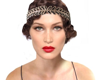 Embroidered Flapper Headband, Women Gold Black Bohemian Indie Hair Accessories Gift for Her 1920s Gypsy Hippie Folk Woodland Bridesmaid