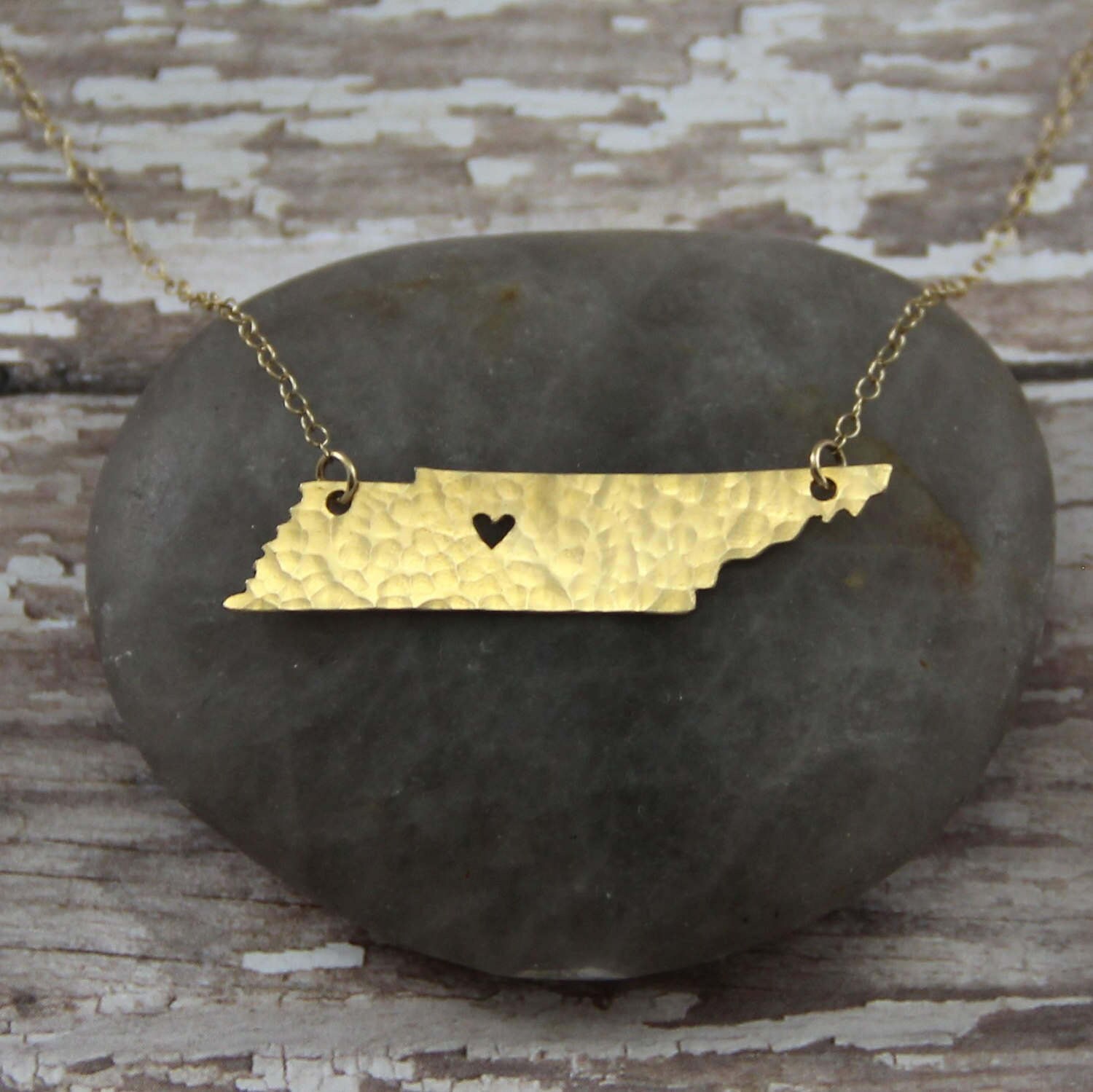 Gold Tennessee State Necklace Gold Tennessee Necklace I
