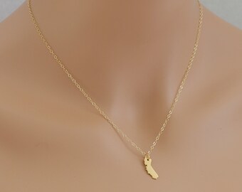 California Necklace, Gold California Necklace, California Jewelry, California, State Jewelry, CA Necklace, BeadXS, For Her, Gift Idea