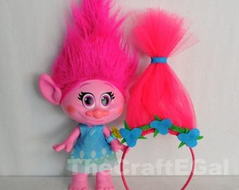 Princess Poppy Troll headband, Troll Party, Princess Poppy, Trolls Headband, Poppy Troll Headband, Troll Birthday Headband, Poppy Headband