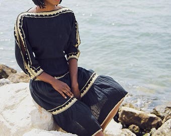 80's Grecian Style Gauze Dress