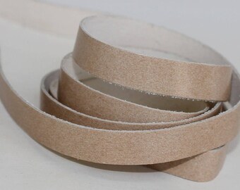 7-10mm Light Tan Genuine Leather Strap, 1 Yard
