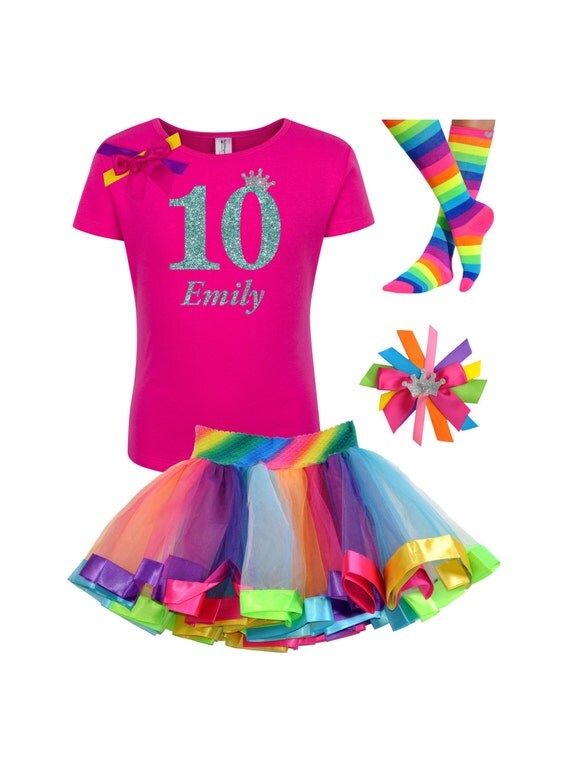Girls 10th Birthday Outfit Tween Birthday Party Rainbow Tutu