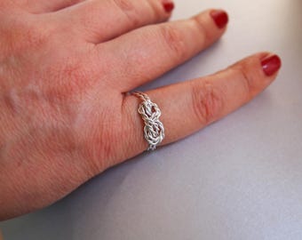 Simple Promise Ring, Silver Infinity Ring, Best Friends, Adjustable or Non-Adjustable, " With Only a Rope "