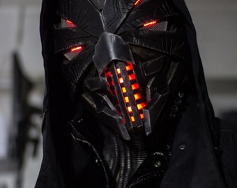 Pre-order for December 2017 - Erebus original design full overhead mask/helmet w/ neck guard - custom made-to-order original LED sci-fi helm