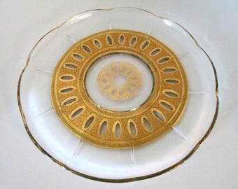 Mid Century Modern Signed Culver Glassware Serving Tray