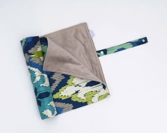 Change Mat Roll-Up Portable Change Mat Blue Green Aztec Floral Baby Change Pad Gender Neutral Stroller Blanket