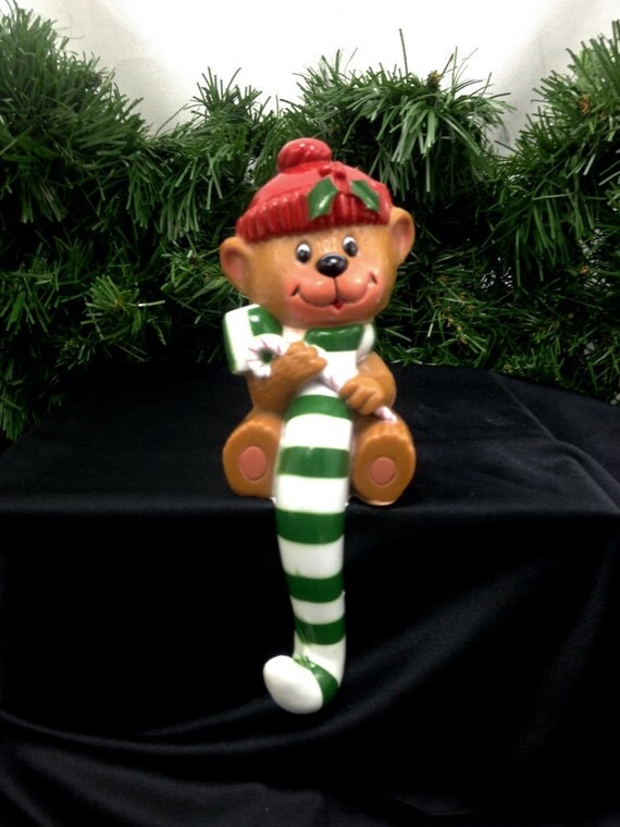 sweet teddy bear Christmas stocking holder Christmas bear