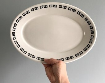 Homer Laughlin China Platter / Greek Key Platter