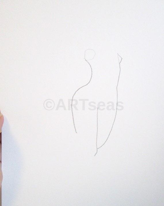 ORIGINAL Drawing ORIGINAL Abstract Minimalist Pencil Drawing 