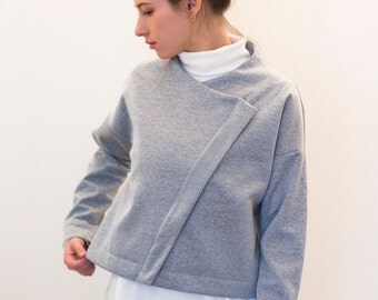 40% off Light grey cropped jacket,winter coats for women,fall clothes for women,moto jacket,womens motorcycle jacket women,gusta