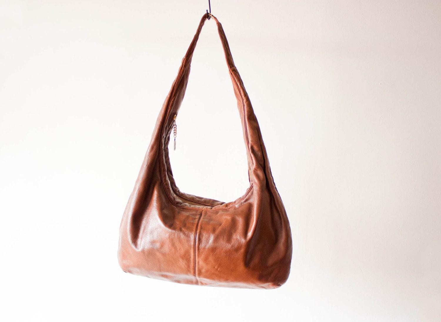 Vintage Brown Leather Boho Bag / Leather Bag / Brown Leather