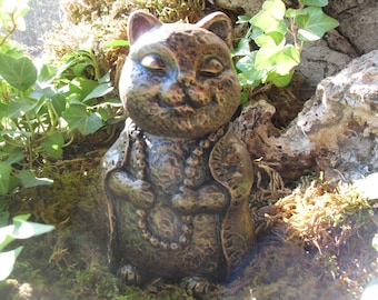 Buddha Cat Statue,Zen Garden Art,Lucky Cat Buddha,Meditating Cat,Zen Cat,Yoga Cat Statue,Buddha Statue,Zen Garden Decor,Concrete