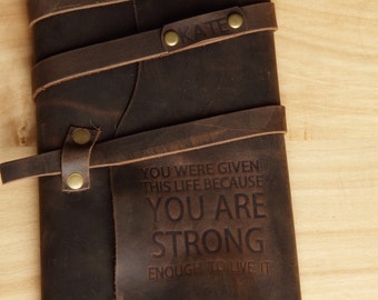Leather Journal,Wrap Journal,Refillable journal,Monogramed Journal,