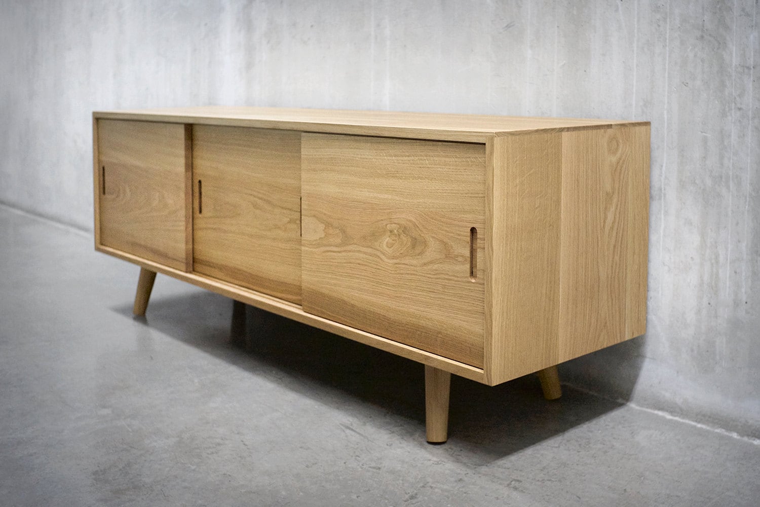 Solid White Oak Credenza/ Sideboard/ by solidwoodlimited