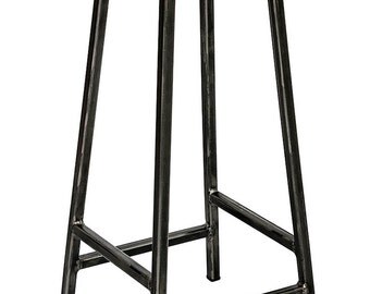 Bertie Tanner - Leather Seat Industrial Bar Stool