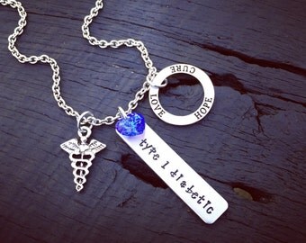 Diabetic Necklace | Medical Alert Jewelry | Diabetes Jewelry | Diabetic Jewelry | Diabetes Awareness Necklace | Gift For Diabetic Loved One